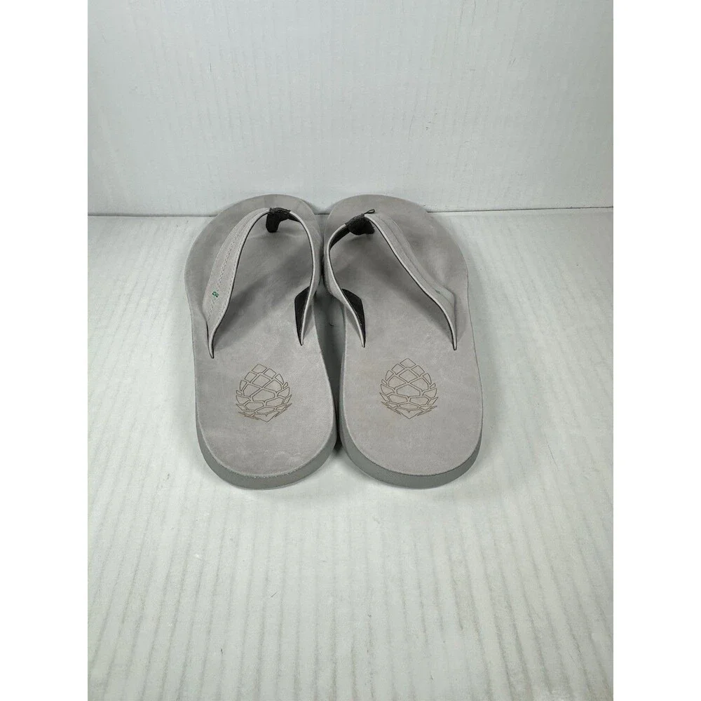 Size 9 Stio Men's Bircher Leather Flip-Flops Sandals Alloy Gray NEW